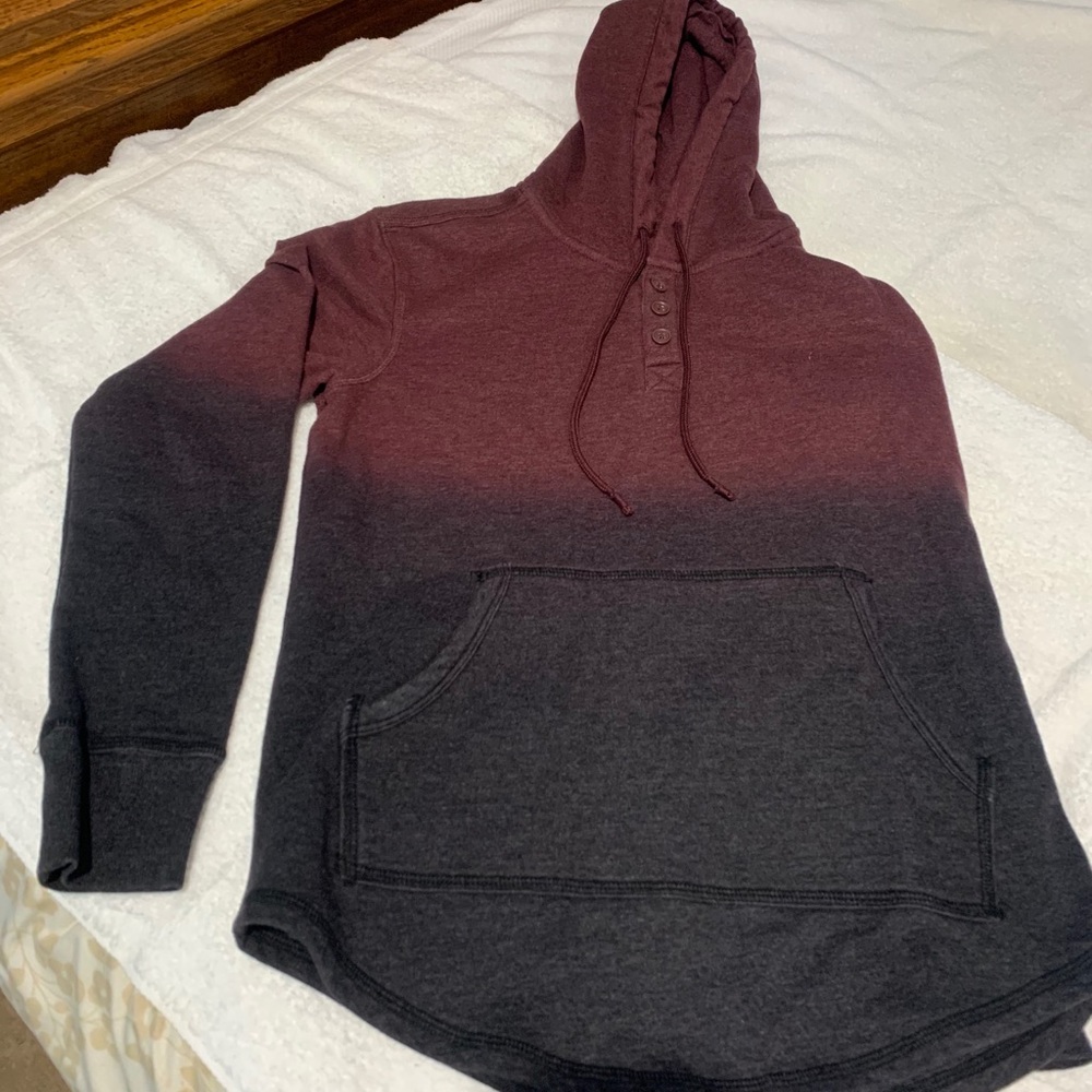 Drop hem ombré hoodie